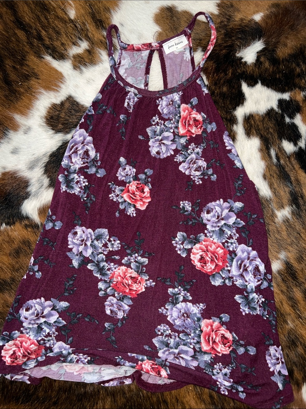 Tank - Burgundy Floral